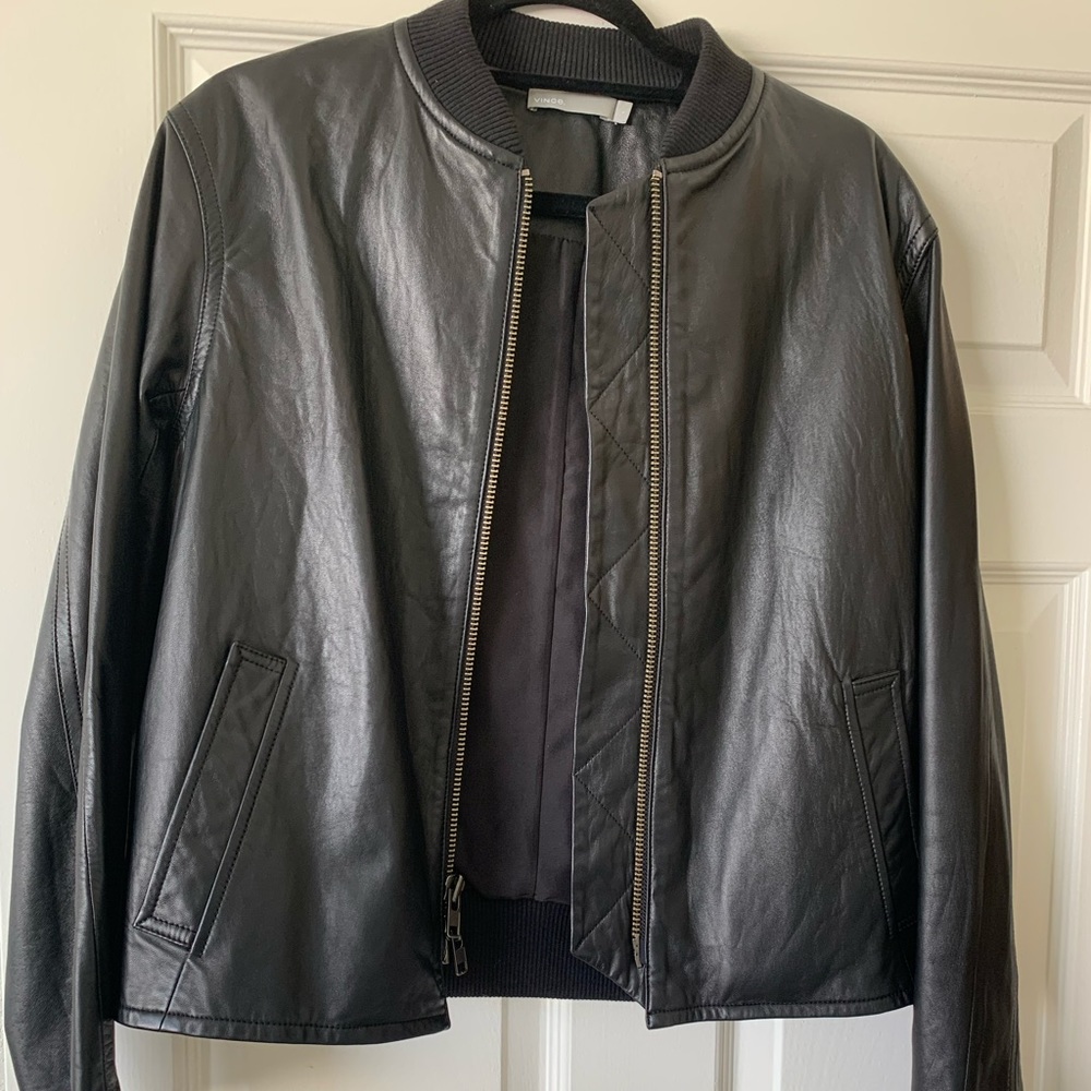 Vince Leather Bomber